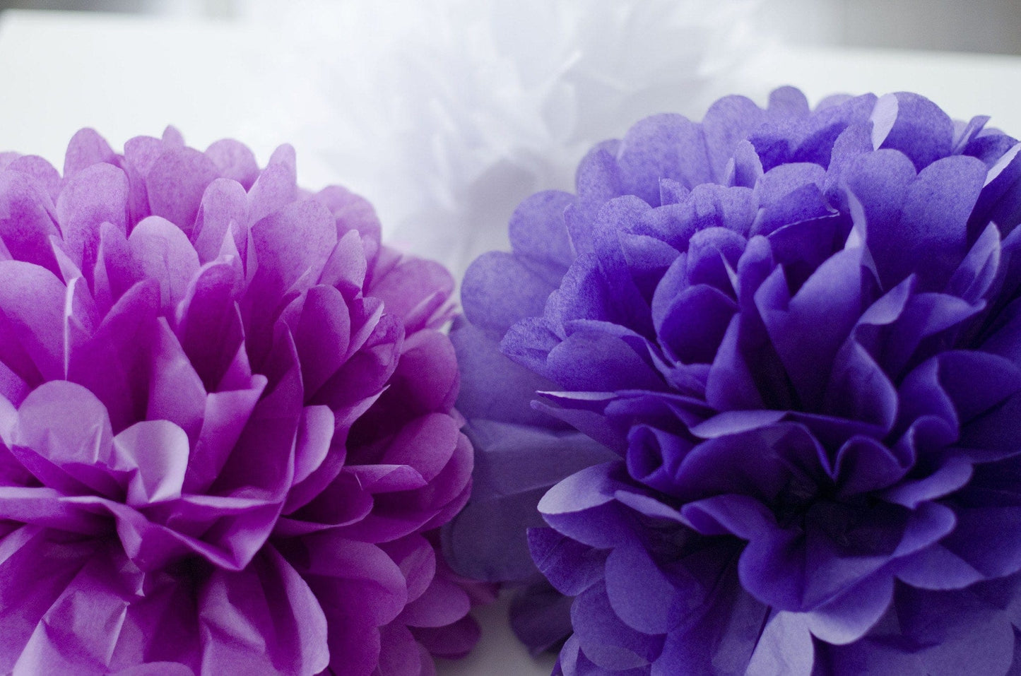 Large size purple tissue paper pom pom - Decopompoms