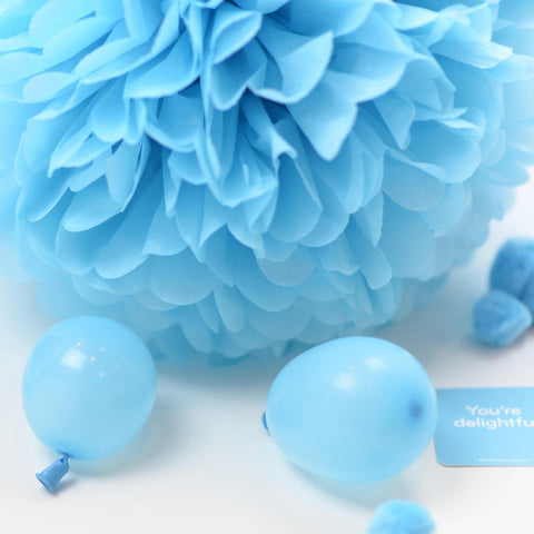 pom Large size sky blue tissue paper pom pom decopompoms