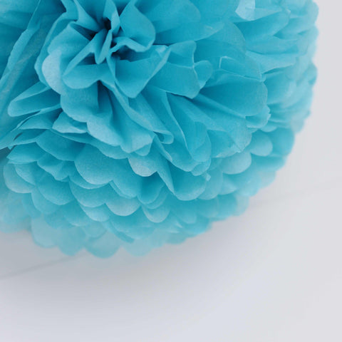 Large size turquoise tissue paper pom pom - Decopompoms