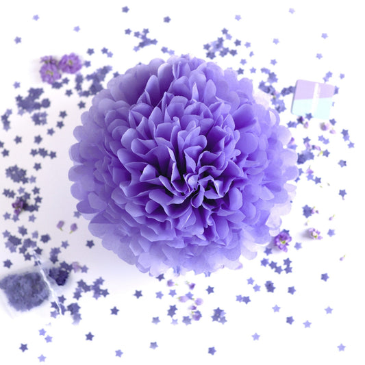 Lavender tissue paper pom pom - Decopompoms