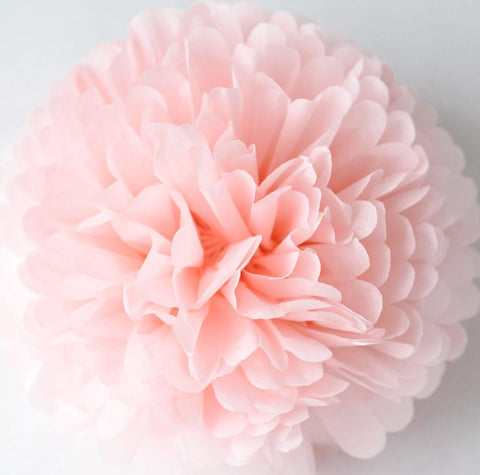 Light Pink Tissue Paper Fan 18in