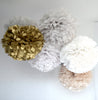 Metallic gold paper pom pom - Decopompoms