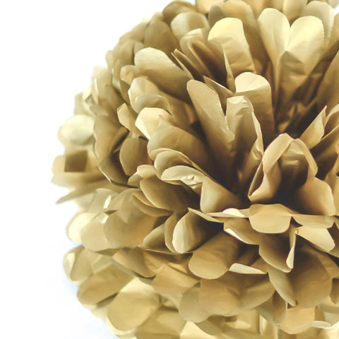 Metallic gold paper pom pom - Decopompoms