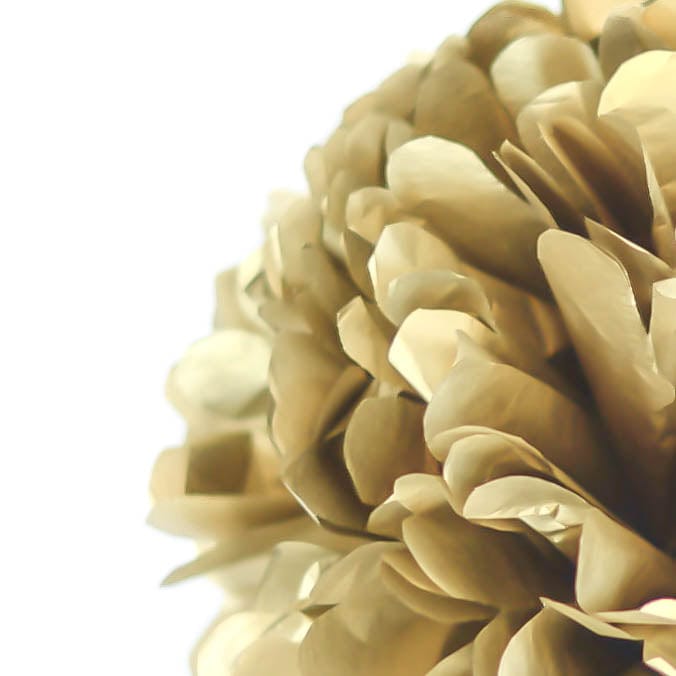 Metallic gold paper pom pom - Decopompoms