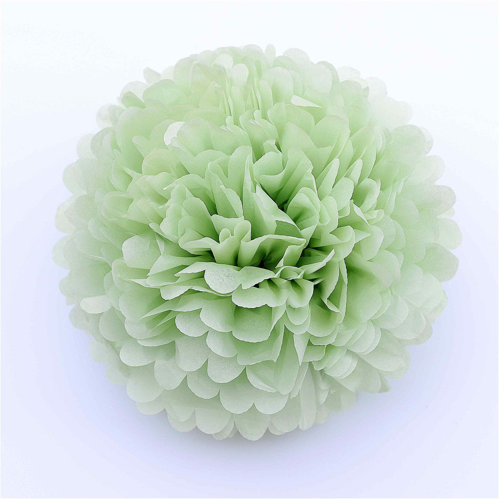 Mini 15cm Light green green tissue paper pom pom - Decopompoms