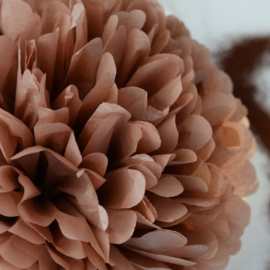 Mocha tissue paper pom pom - Decopompoms