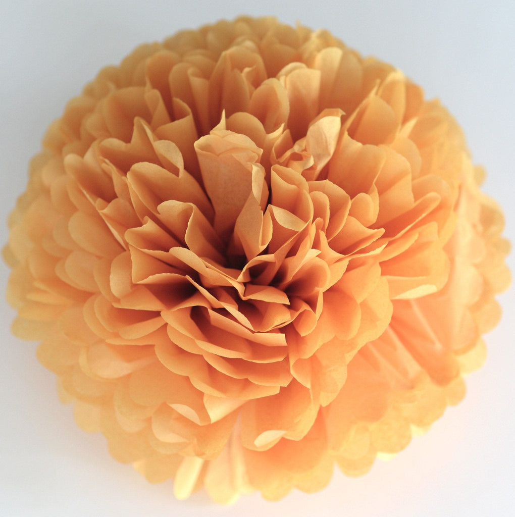 Mustard tissue paper pom pom - Decopompoms