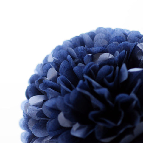 Navy blue tissue paper pom pom - Decopompoms