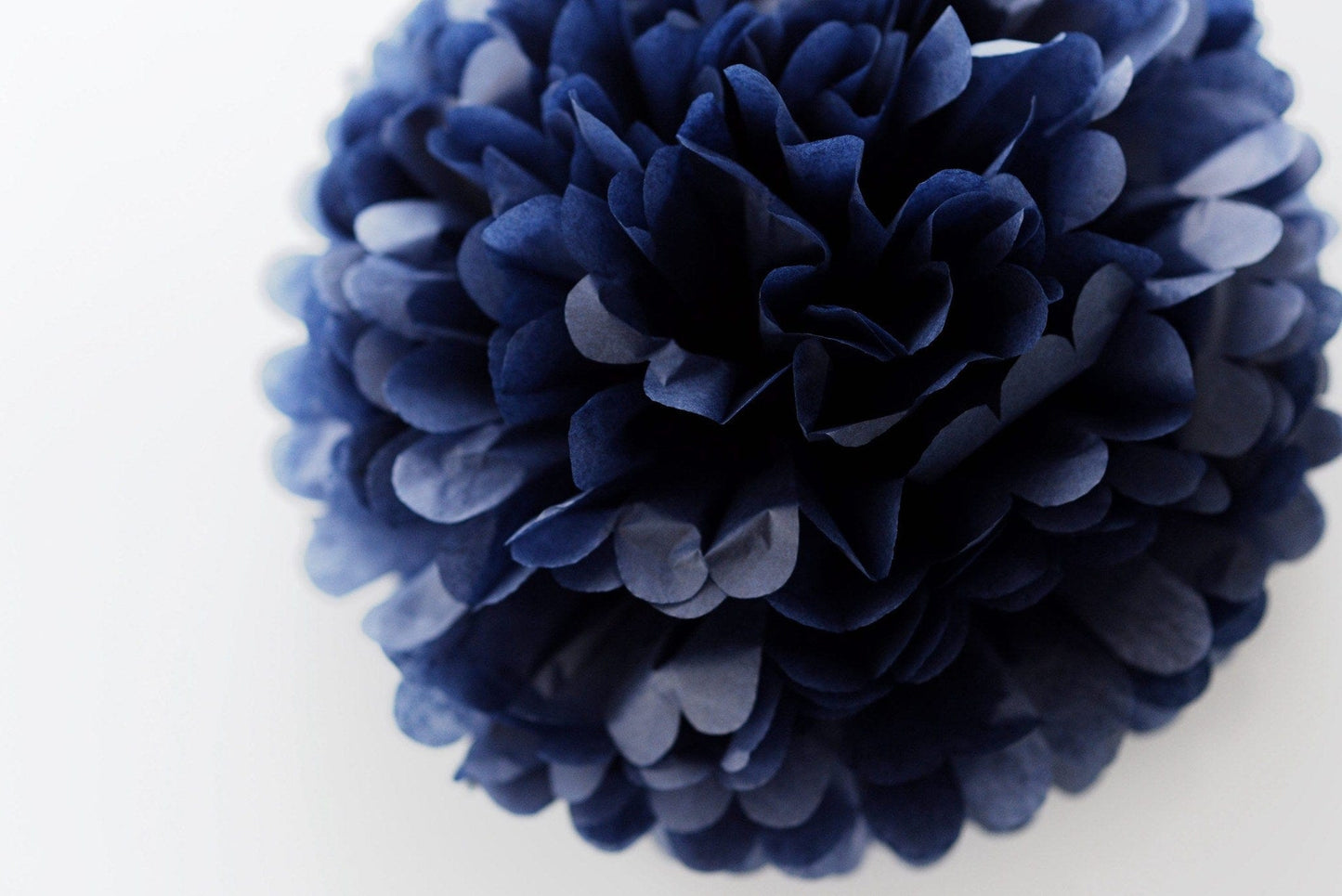 Navy blue tissue paper pom pom - Decopompoms