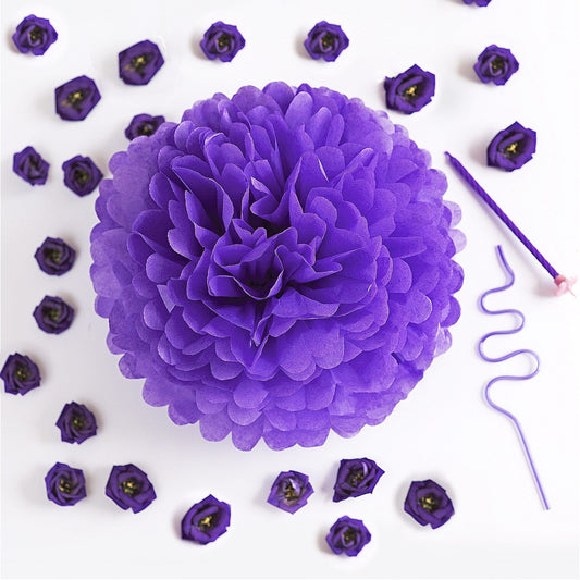 Pansy tissue paper pom pom - Decopompoms