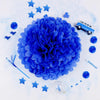 Parade / royal blue tissue paper pom pom - Decopompoms