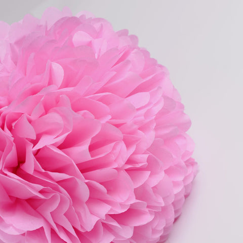 Raspberry tissue paper pom pom - Decopompoms