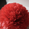 Ruby red with silver diamonds tissue paper pom pom - Decopompoms