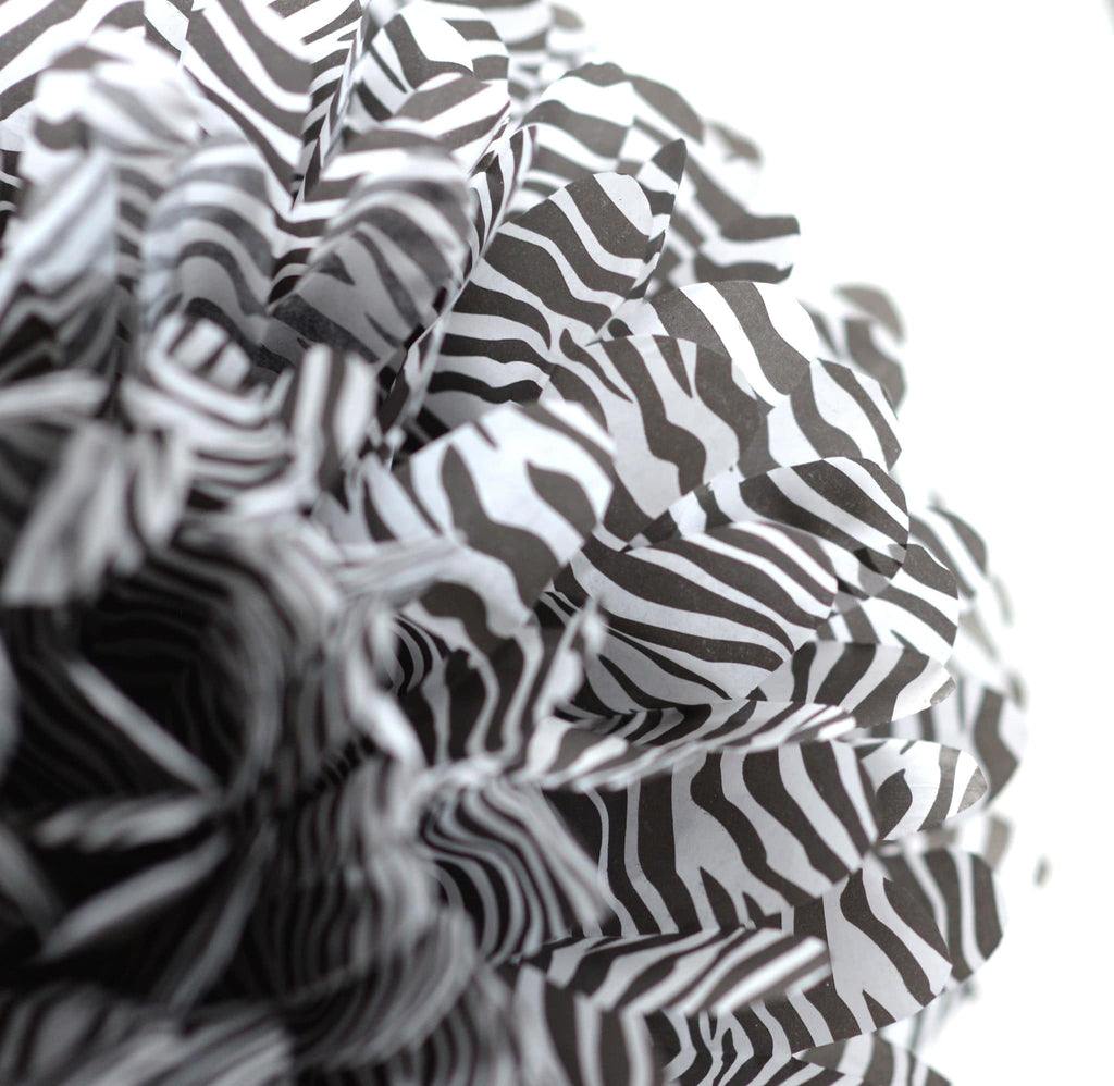 Safari Zebra paper pom poms - Decopompoms