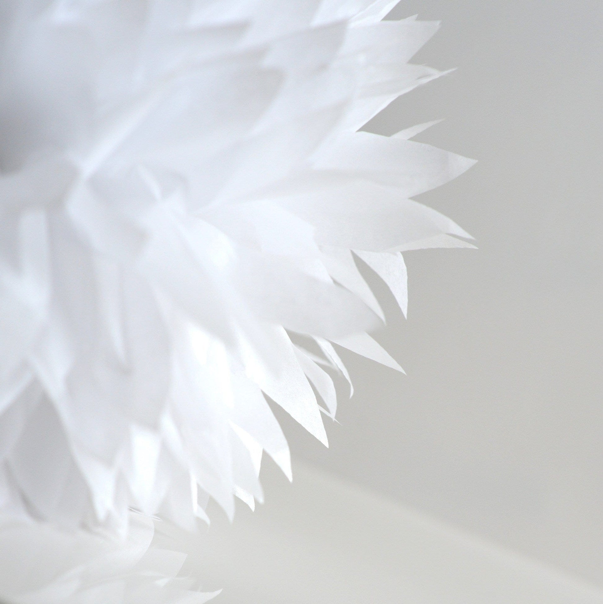 Shimmery Pearl white paper pom poms - Decopompoms