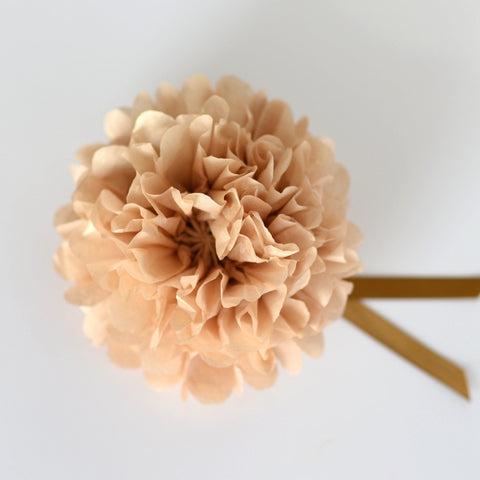 Shimmery Sun gold paper pom pom - Decopompoms