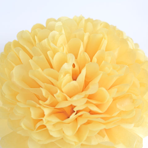 Sunshine yellow tissue paper pom pom - Decopompoms