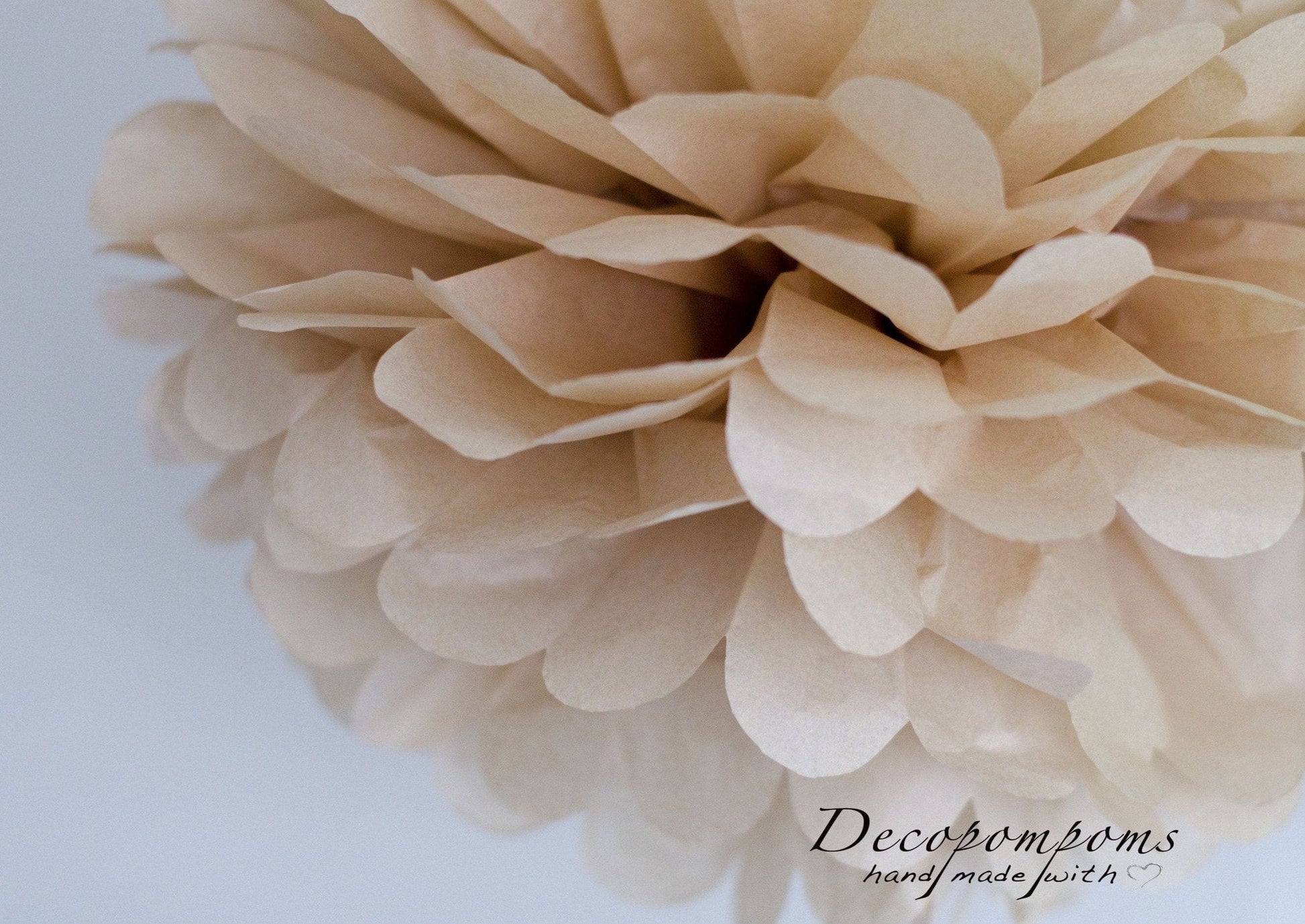 Tan tissue paper pom pom - Decopompoms