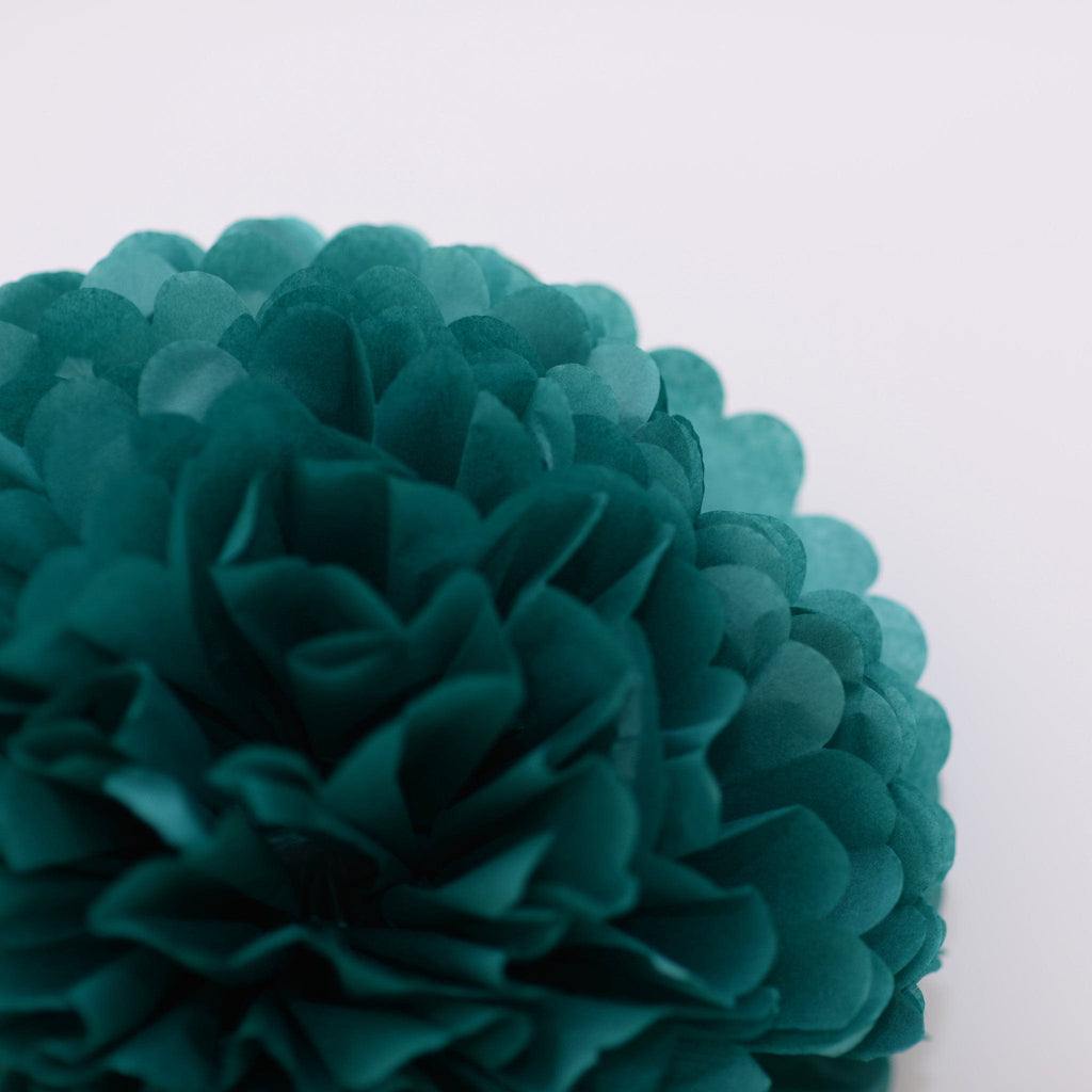 Teal tissue paper pom pom - Decopompoms