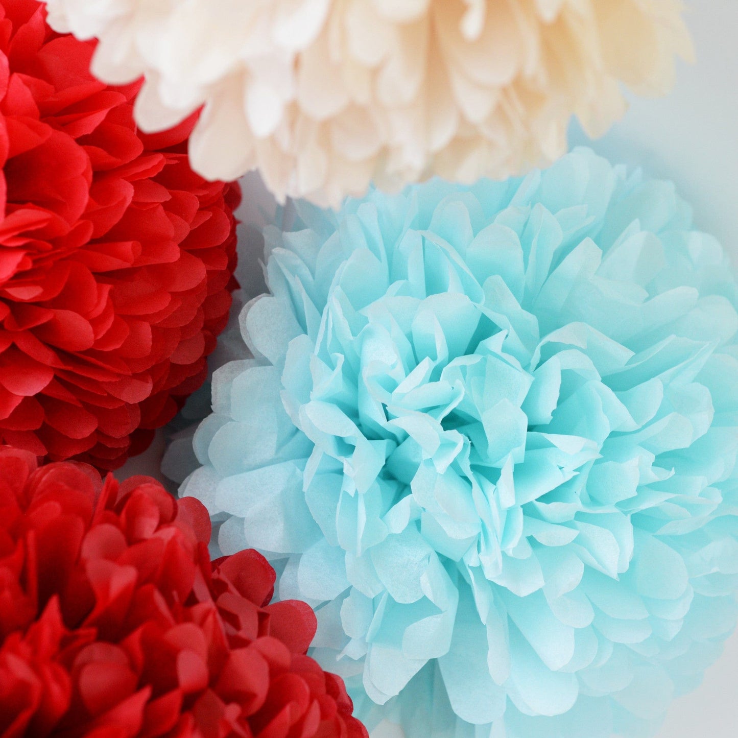 45 mixed size pom poms value set - custom colors - Decopompoms
