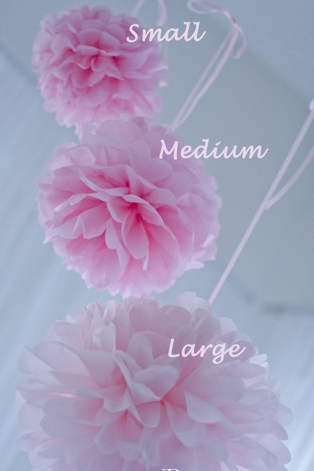 90 mixed size tissue paper pom poms value set - custom colours - Decopompoms