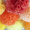 Set of 18 mixed size custom color pom poms party set - Decopompoms