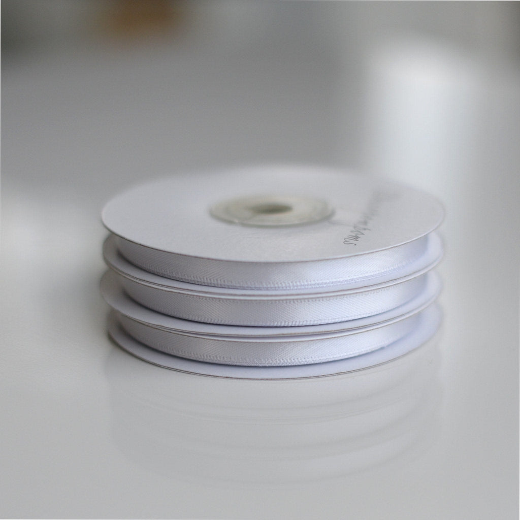 Light Grey double sided satin ribbon roll - 25m - Decopompoms