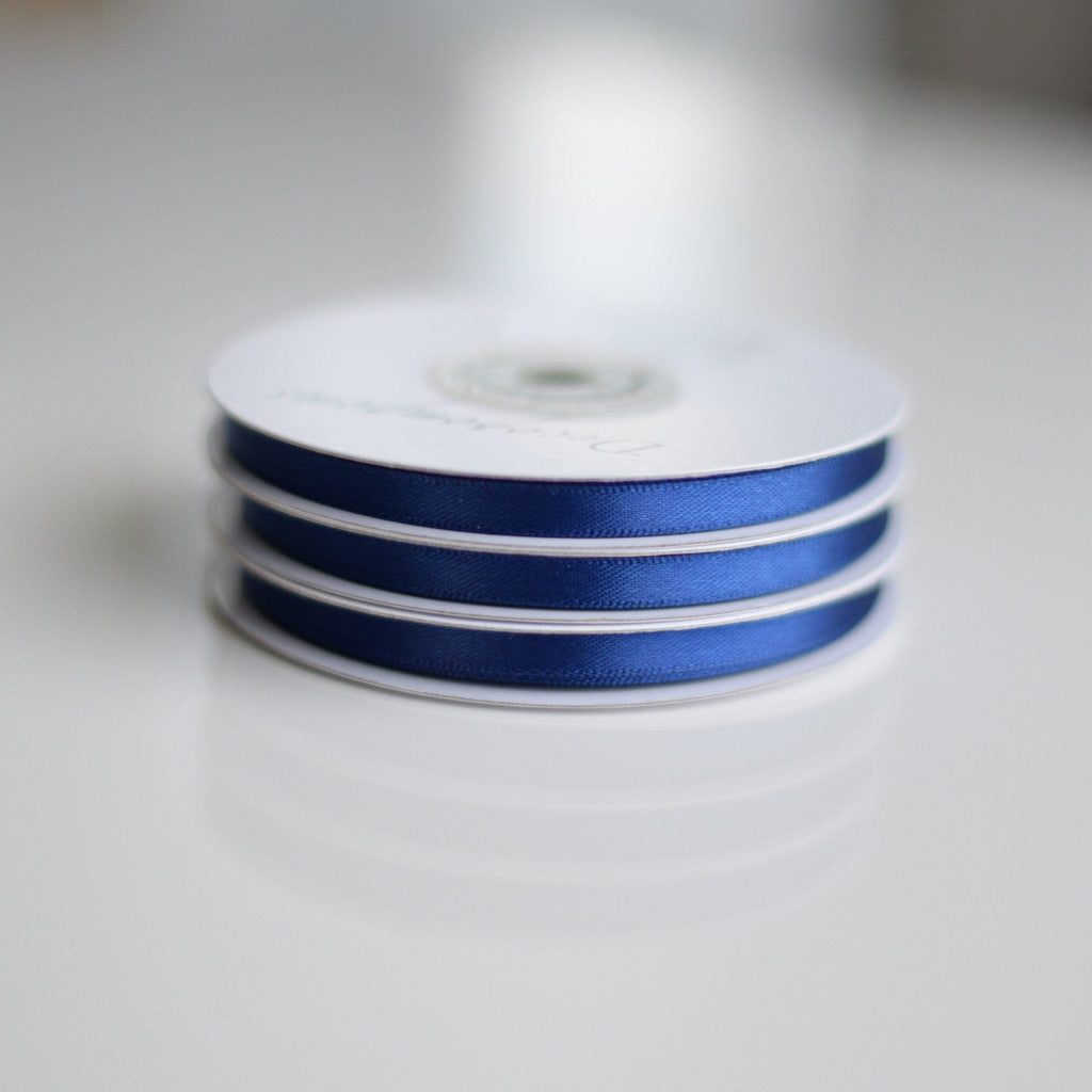 Navy Blue double sided satin ribbon roll - 25m - Decopompoms