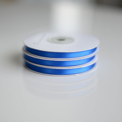 Parade Blue double sided satin ribbon roll - 25m - Decopompoms