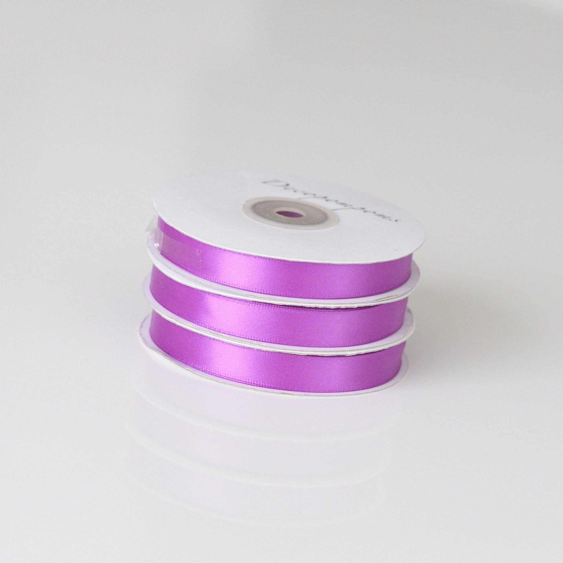 Plum double sided satin ribbon 6mm/12mm/full roll - 25m - Decopompoms