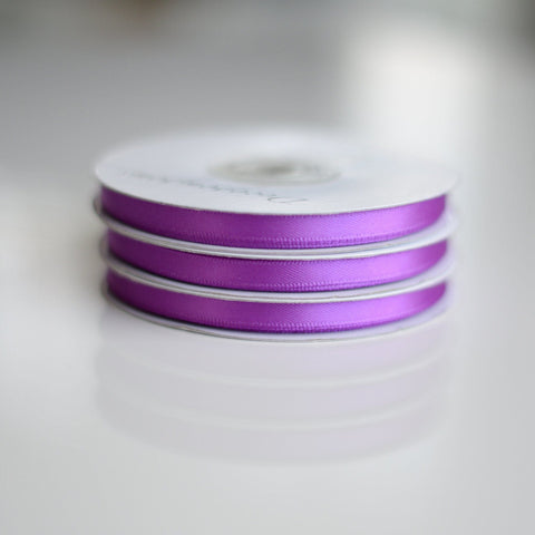 Purple double sided satin ribbon roll - 25m - Decopompoms