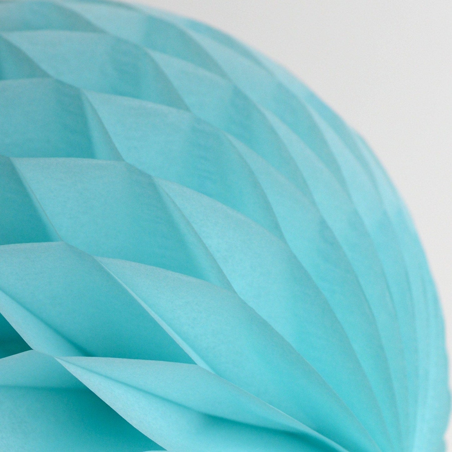 Aquamarine paper honeycomb - hanging party decorations - Decopompoms