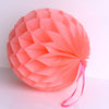 Coral rose paper honeycomb - hanging party decorations - Decopompoms