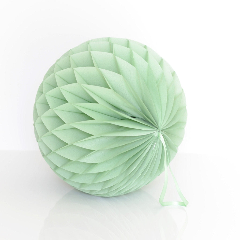 Dusty green / vintage green tissue paper honeycomb - hanging party decorations - Decopompoms