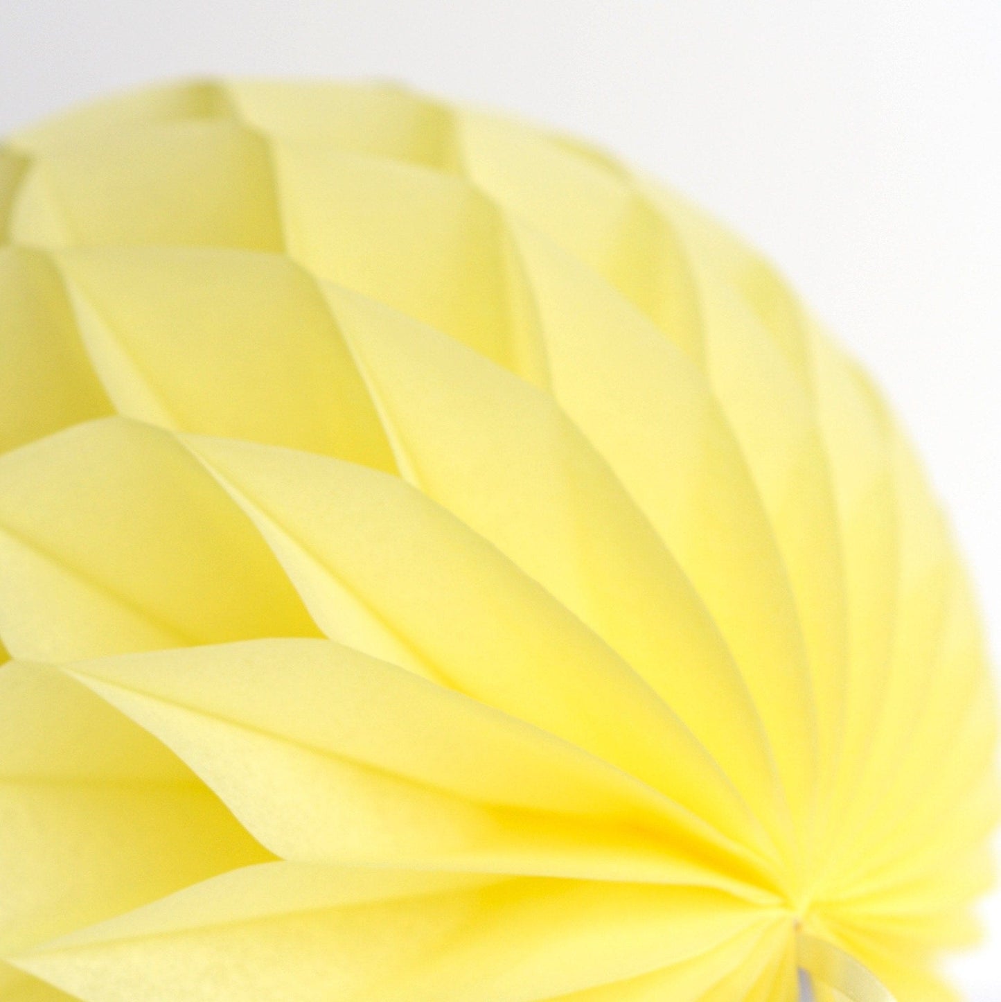 Light yellow paper honeycomb - hanging party decorations - Decopompoms