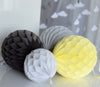 Light yellow paper honeycomb - hanging party decorations - Decopompoms