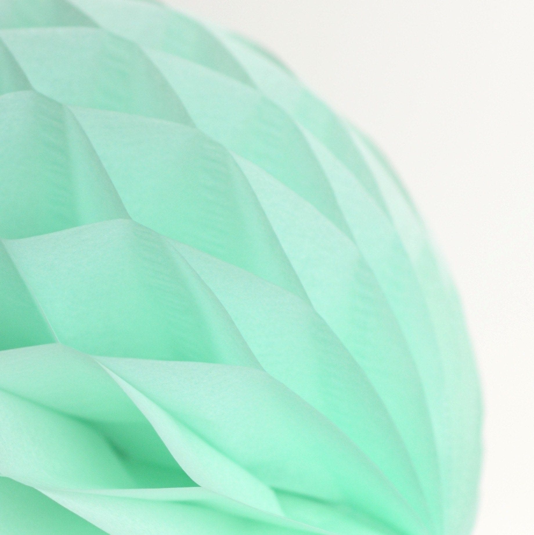 Mint paper honeycomb - hanging party decorations - Decopompoms