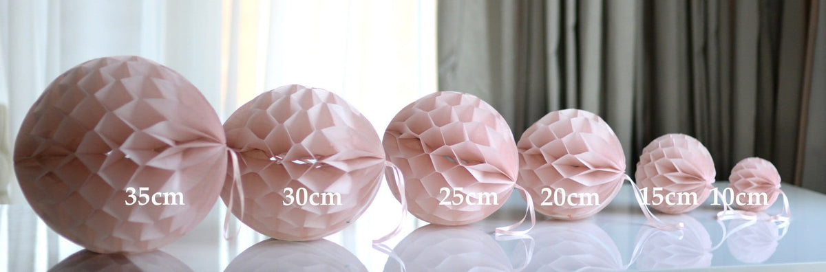 Pale mint paper honeycomb - hanging party decorations - Decopompoms