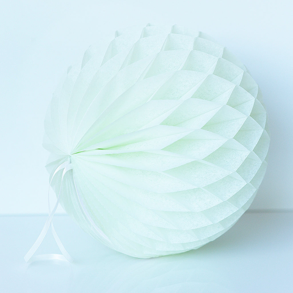 Pale mint paper honeycomb - hanging party decorations - Decopompoms