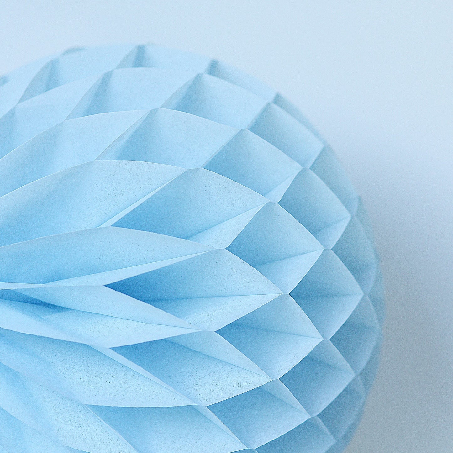 Powder blue paper honeycomb - hanging party decorations - Decopompoms