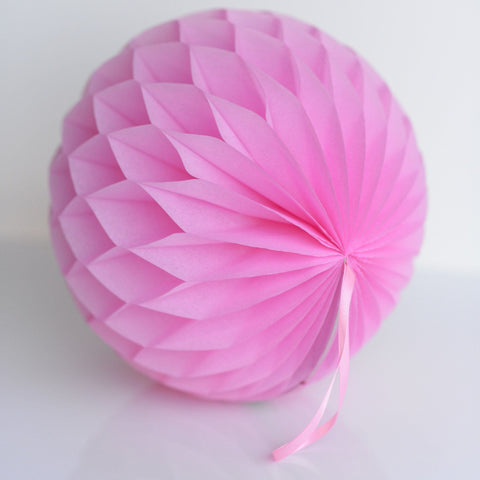 3x Hot Pink 12 HoneyComb Round Tissue Paper Lantern Ball Pom Poms