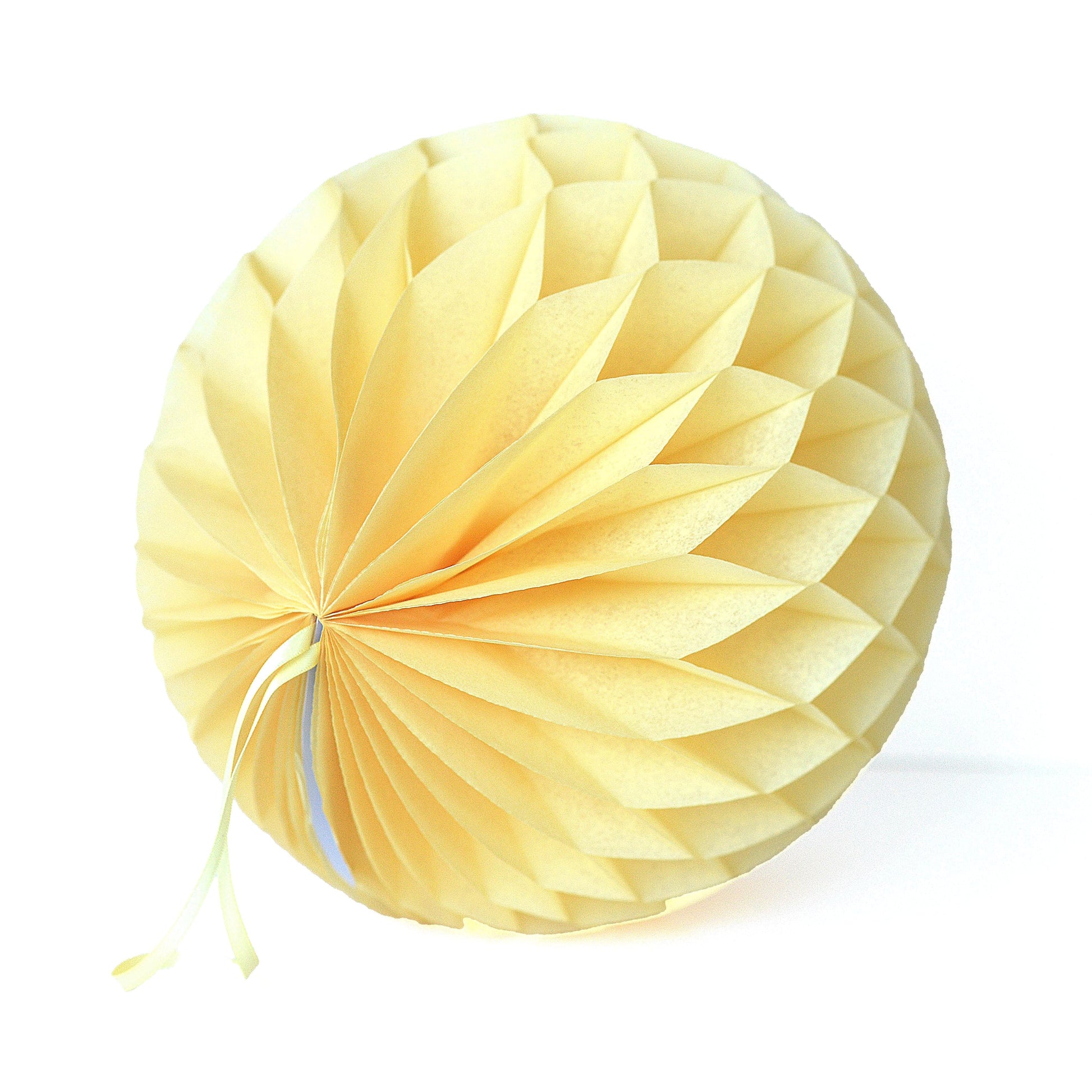 Sunshine yellow paper honeycomb - hanging party decorations - Decopompoms