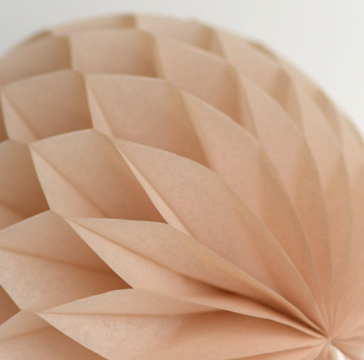 Tan paper honeycomb - hanging party decorations - Decopompoms