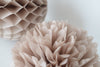 Taupe paper honeycomb - hanging party decorations - Decopompoms