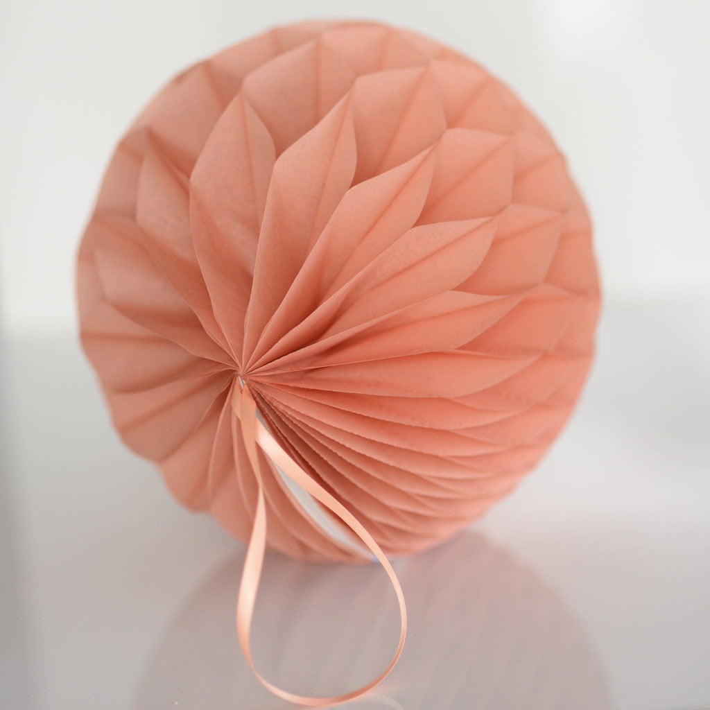 Terracotta paper honeycomb - hanging party decorations - Decopompoms