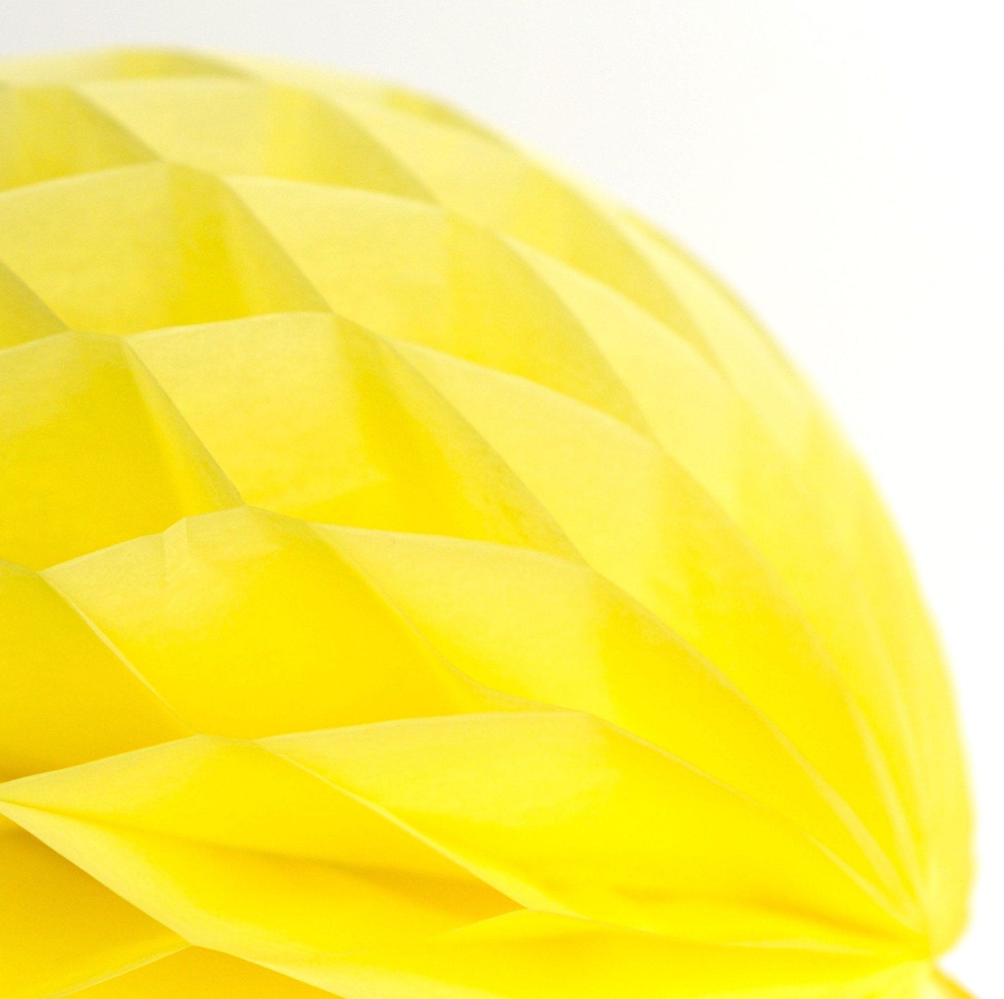 Yellow paper honeycomb - hanging party decorations - Decopompoms
