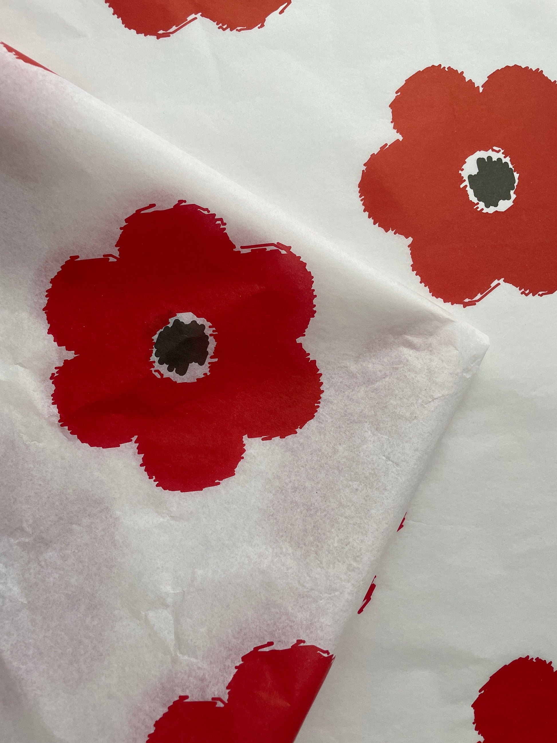 Flowers at Large tissue paper sheets | poppy flowers gift wrap paper - Decopompoms