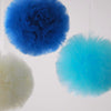 Aqua tulle pom poms - Decopompoms