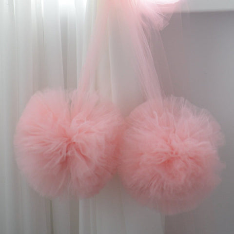  ADESIGNSTORE Tulle Pom Pom Garland Canopy Decor Tutu