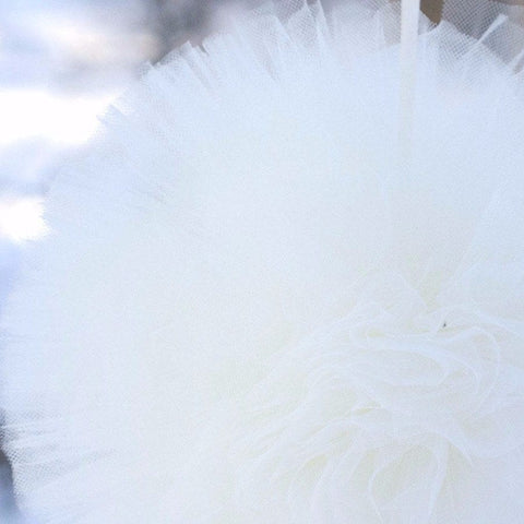 Ivory tulle pom pom - Decopompoms